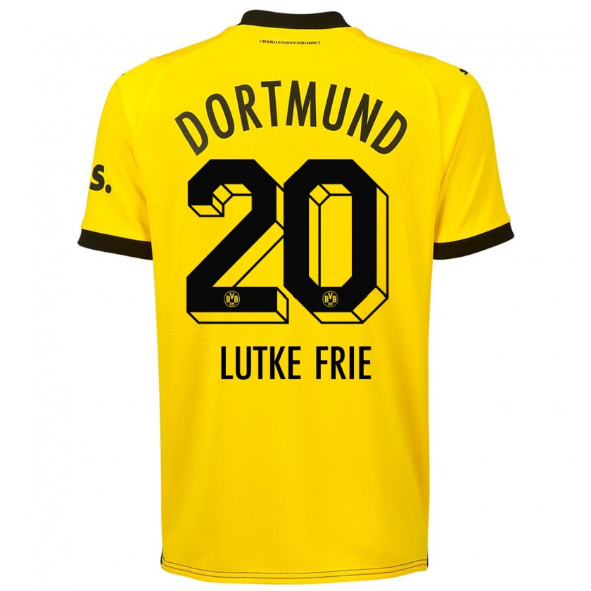 Kandiny Uomo Maglia Dennis Lutke-Frie #20 Giallo Kit Gara Home 2023/24 Maglietta