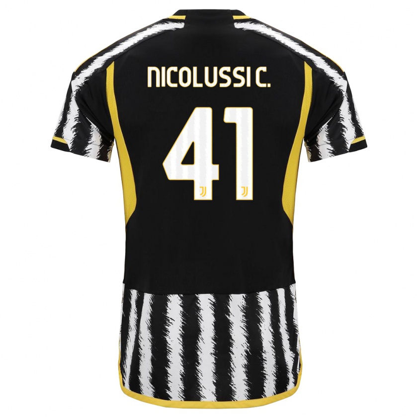 Kandiny Hombre Camiseta Hans Nicolussi Caviglia #41 Blanco Negro 1ª Equipación 2023/24 La Camisa