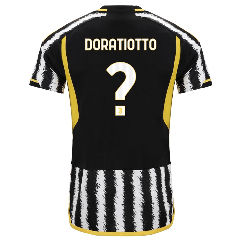 Kandiny Hombre Camiseta Giulio Doratiotto #0 Blanco Negro 1ª Equipación 2023/24 La Camisa