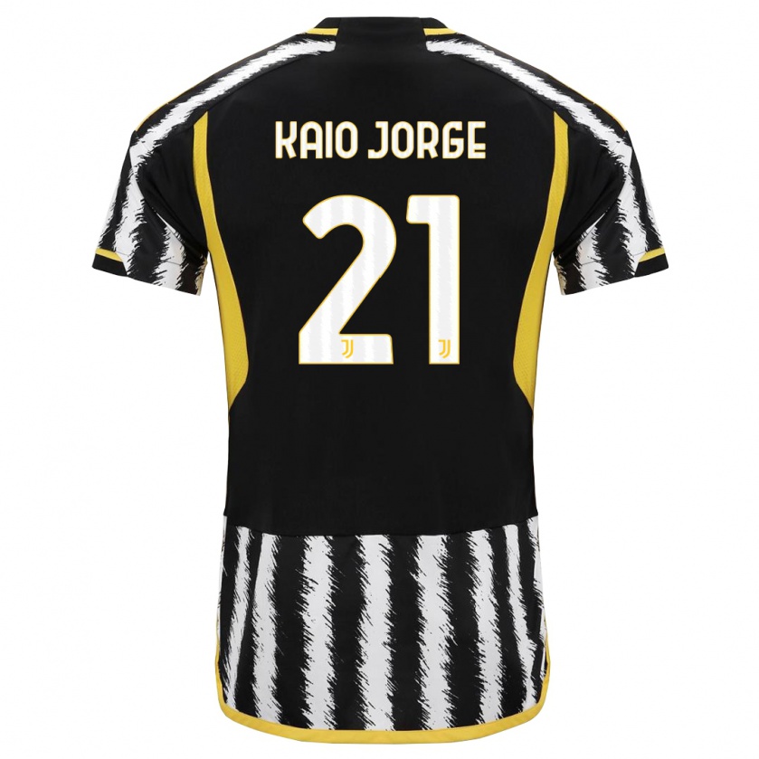 Kandiny Hombre Camiseta Kaio Jorge #21 Blanco Negro 1ª Equipación 2023/24 La Camisa