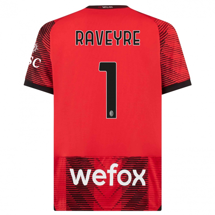 Kandiny Hombre Camiseta Noah Raveyre #1 Negro Rojo 1ª Equipación 2023/24 La Camisa