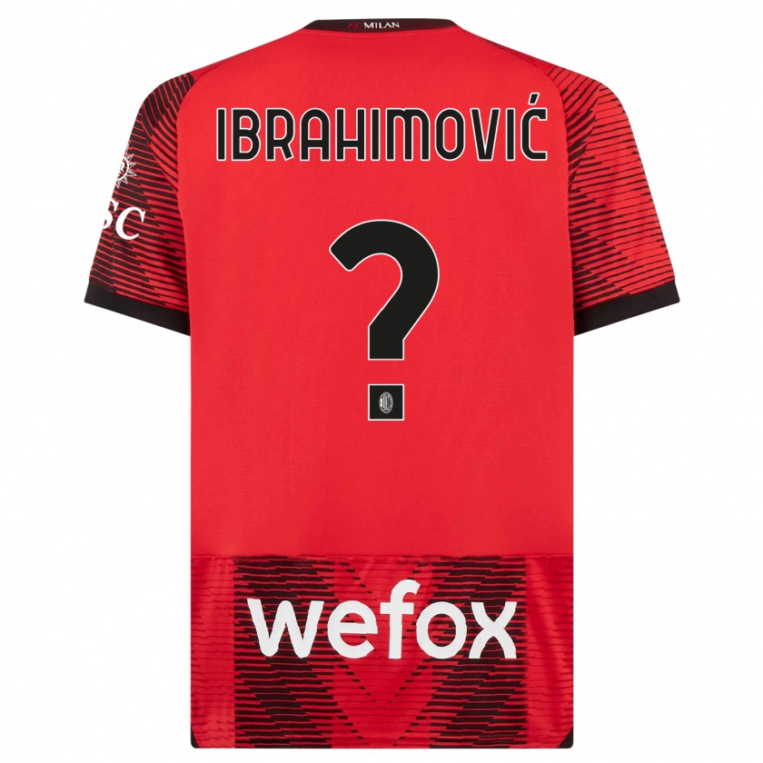 Kandiny Heren Maximilian Ibrahimović #0 Rood Zwart Thuisshirt Thuistenue 2023/24 T-Shirt België