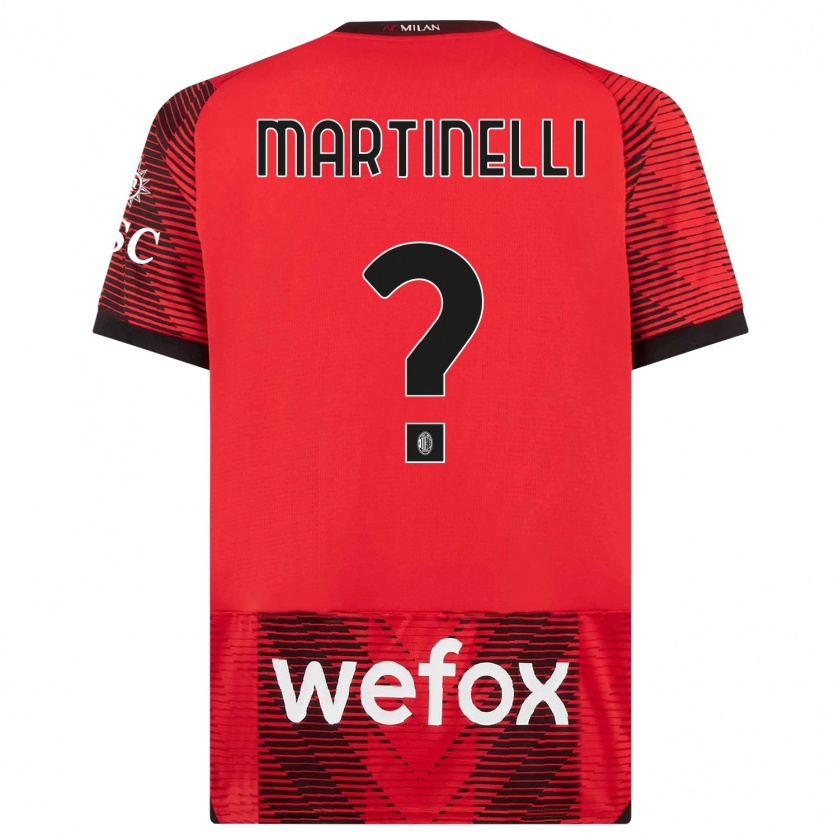 Kandiny Hombre Camiseta Riccardo Martinelli #0 Negro Rojo 1ª Equipación 2023/24 La Camisa