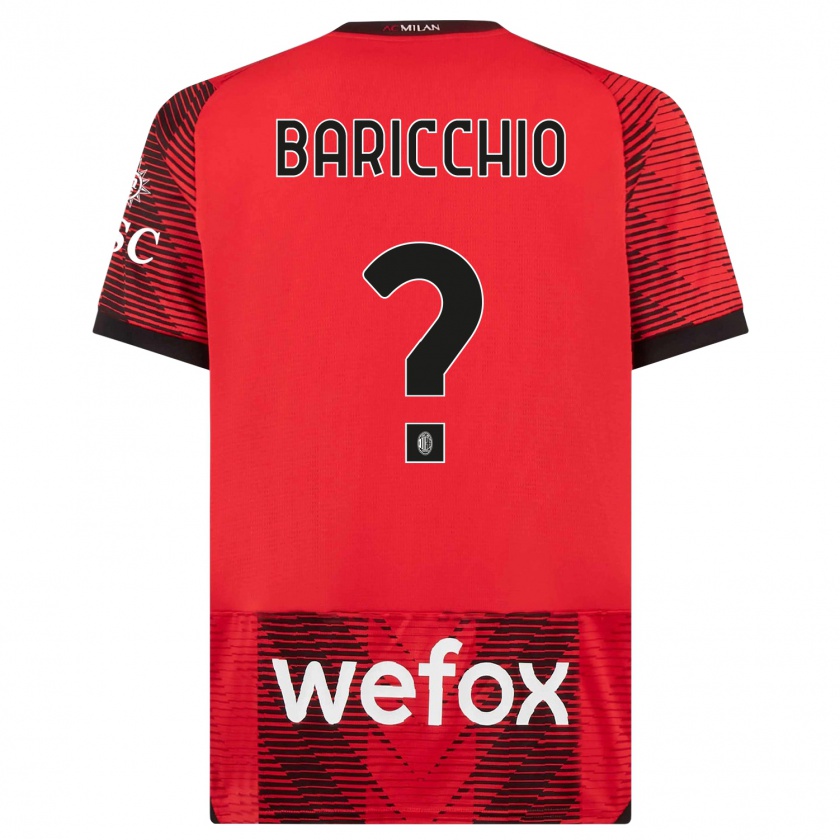 Kandiny Hombre Camiseta Luca Baricchio #0 Negro Rojo 1ª Equipación 2023/24 La Camisa