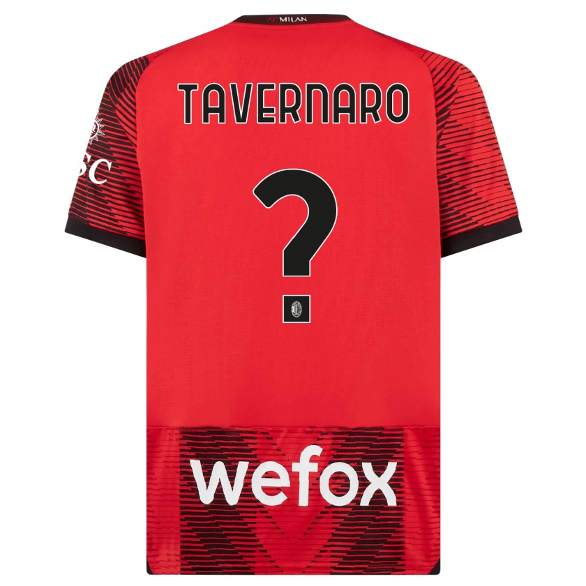 Kandiny Hombre Camiseta Federico Tavernaro #0 Negro Rojo 1ª Equipación 2023/24 La Camisa