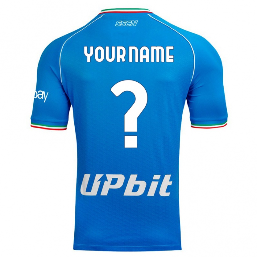 Kandiny Uomo Maglia Il Tuo Nome #0 Cielo Blu Kit Gara Home 2023/24 Maglietta