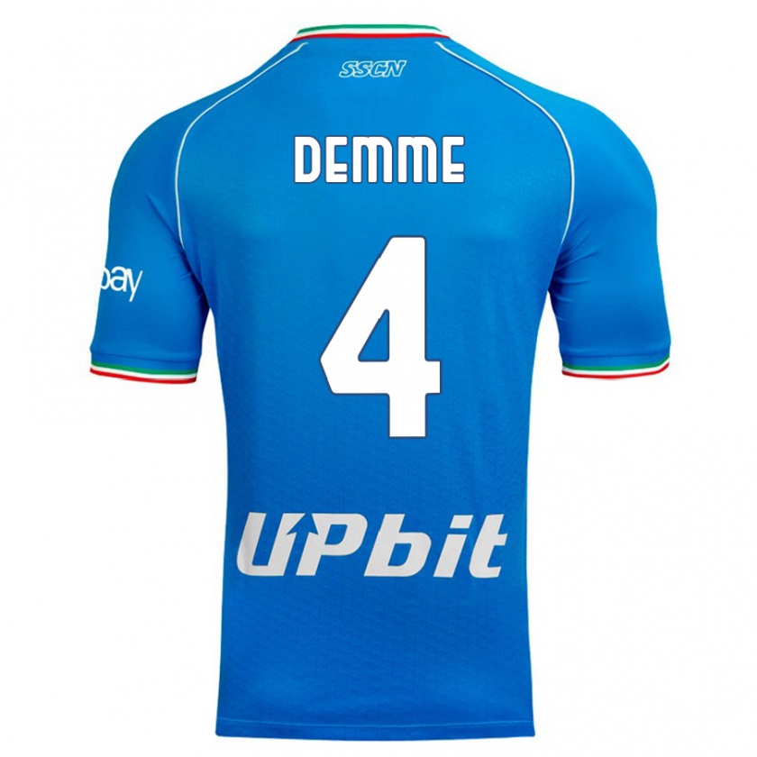 Kandiny Heren Diego Demme #4 Hemelsblauw Thuisshirt Thuistenue 2023/24 T-Shirt België