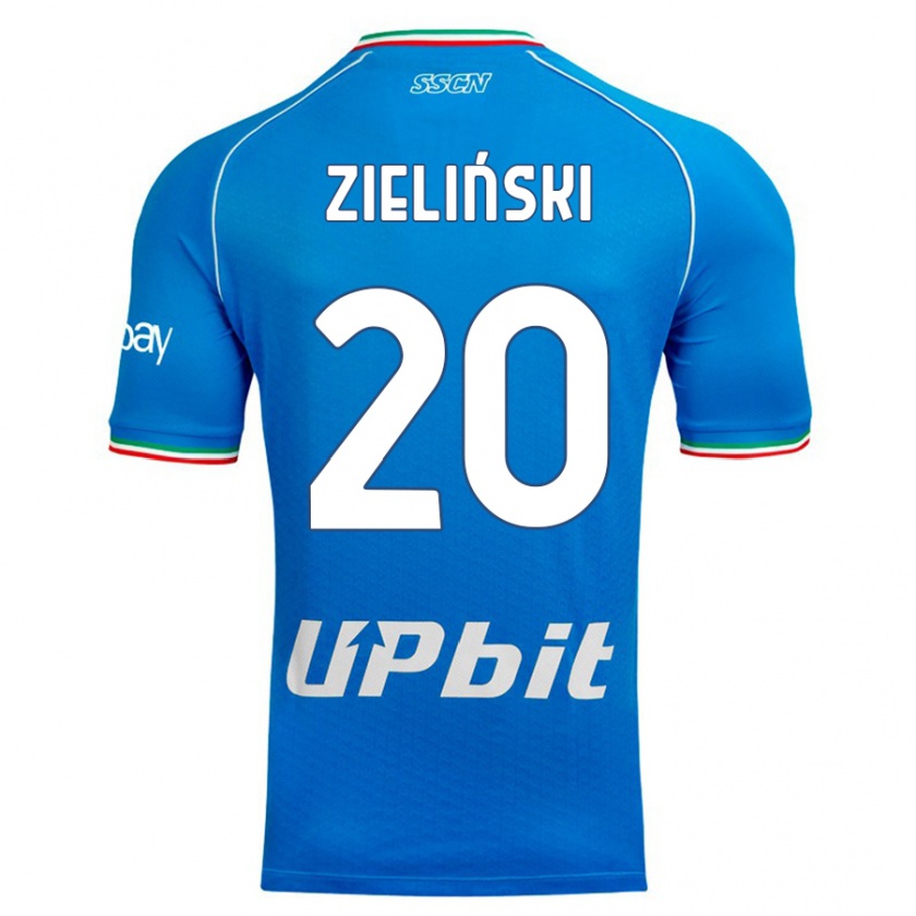 Kandiny Heren Piotr Zielinski #20 Hemelsblauw Thuisshirt Thuistenue 2023/24 T-Shirt België