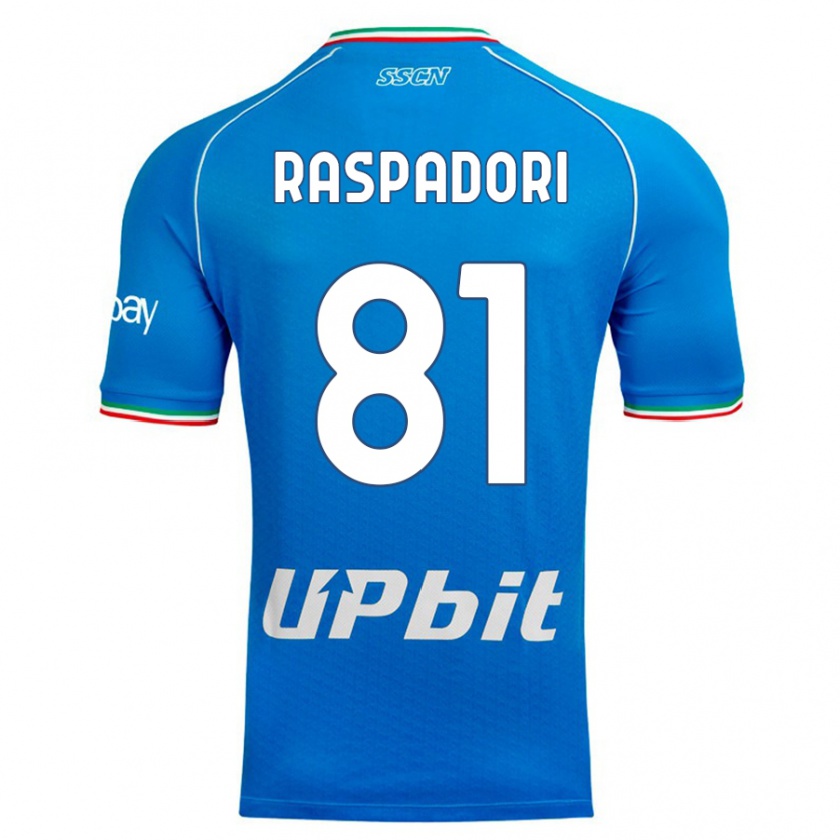 Kandiny Heren Giacomo Raspadori #81 Hemelsblauw Thuisshirt Thuistenue 2023/24 T-Shirt België