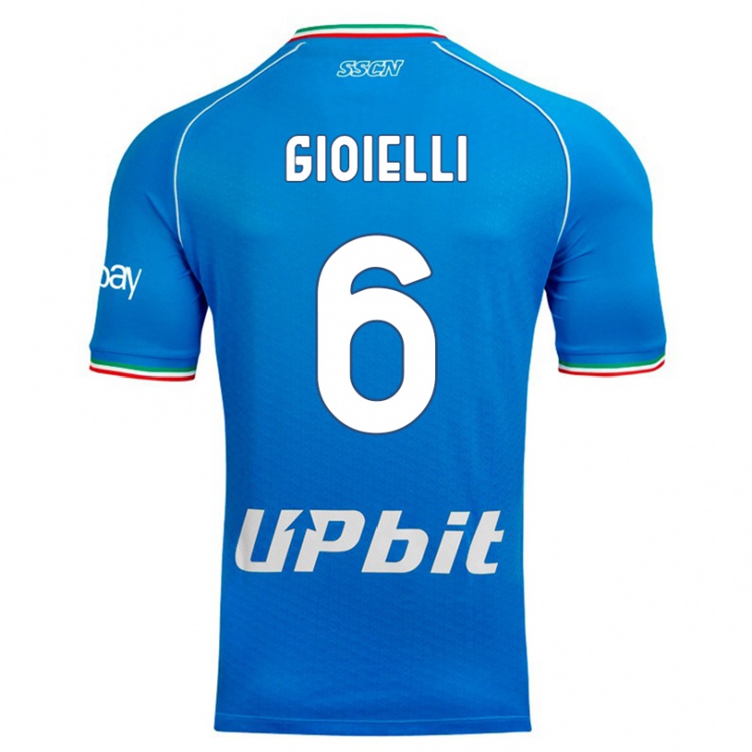 Kandiny Heren Francesco Pio Gioielli #6 Hemelsblauw Thuisshirt Thuistenue 2023/24 T-Shirt België