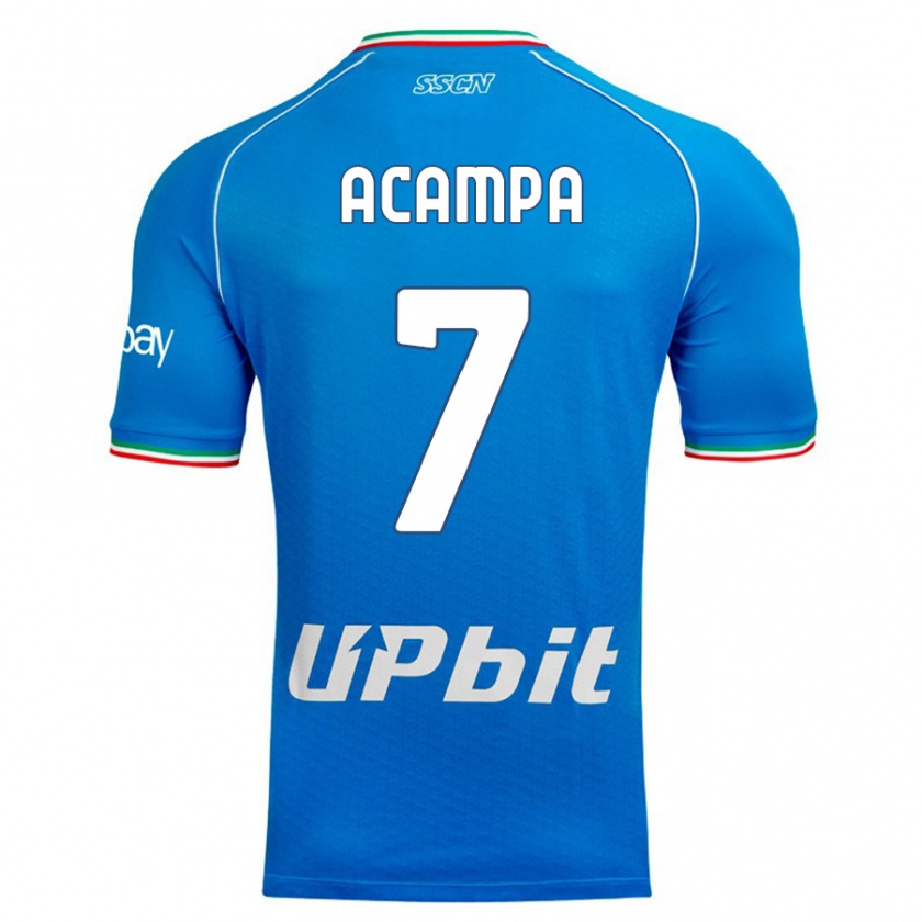 Kandiny Uomo Maglia Davide Acampa #7 Cielo Blu Kit Gara Home 2023/24 Maglietta