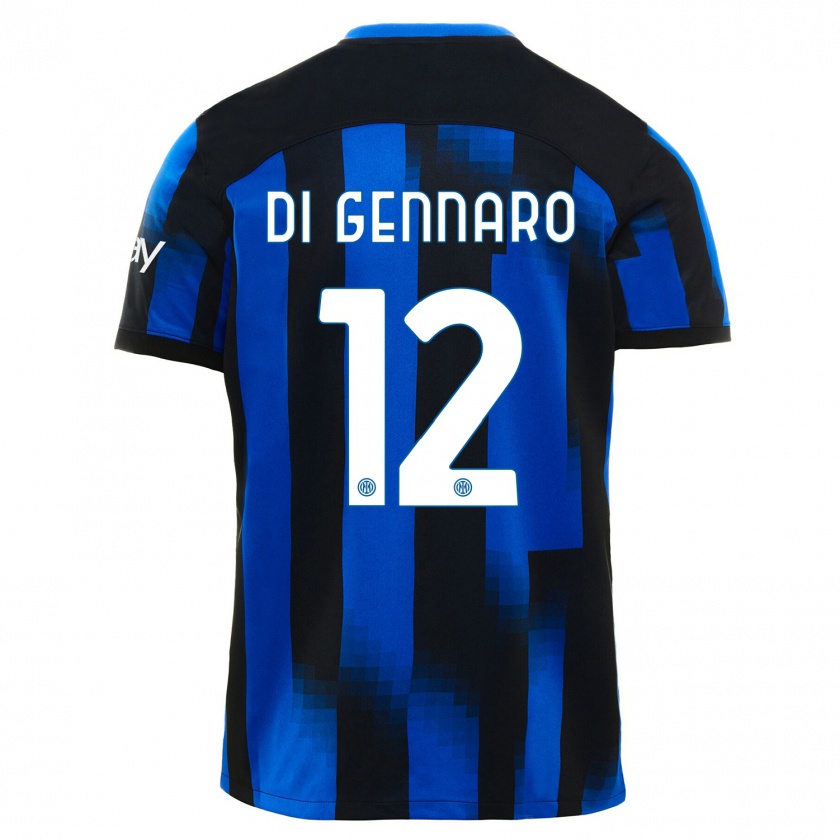 Kandiny Hombre Camiseta Raffaele Di Gennaro #12 Azul Negro 1ª Equipación 2023/24 La Camisa