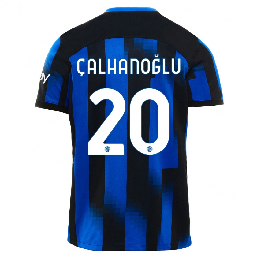 Kandiny Hombre Camiseta Hakan Calhanoglu #20 Azul Negro 1ª Equipación 2023/24 La Camisa