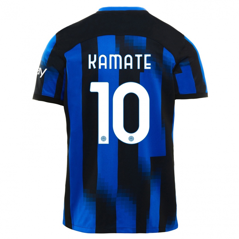 Kandiny Hombre Camiseta Issiaka Kamate #10 Azul Negro 1ª Equipación 2023/24 La Camisa