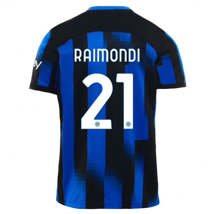 Kandiny Hombre Camiseta Paolo Raimondi #21 Azul Negro 1ª Equipación 2023/24 La Camisa