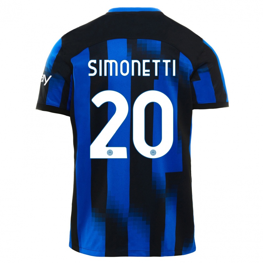 Kandiny Hombre Camiseta Flaminia Simonetti #20 Azul Negro 1ª Equipación 2023/24 La Camisa México