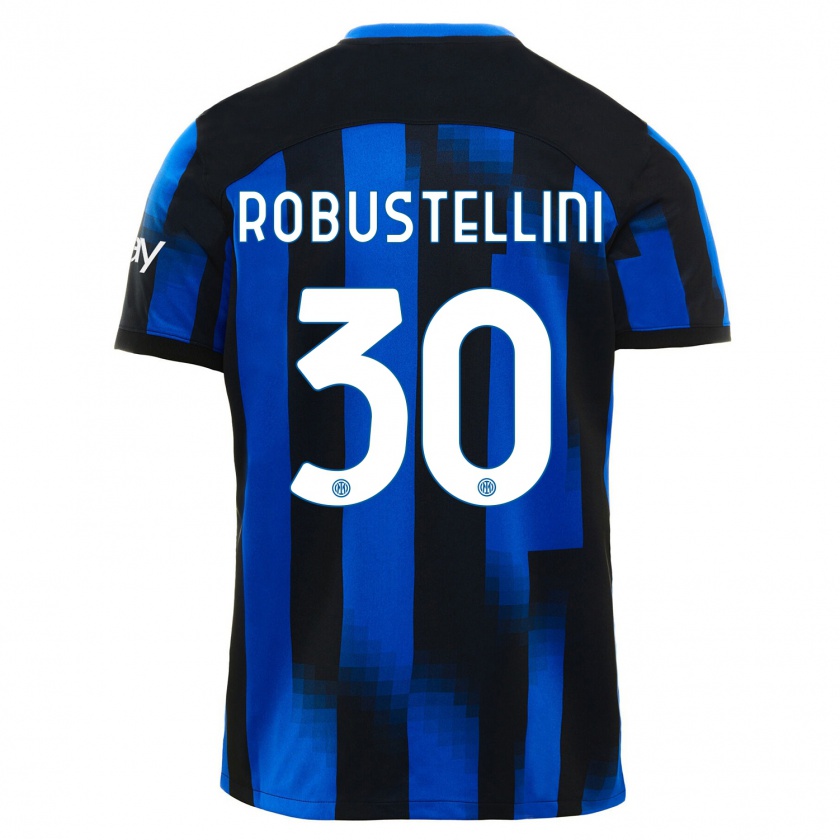 Kandiny Hombre Camiseta Chiara Robustellini #30 Azul Negro 1ª Equipación 2023/24 La Camisa México