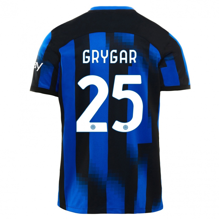 Kandiny Herren Samuel Grygar #25 Schwarz Blau Heimtrikot Trikot 2023/24 T-Shirt Österreich