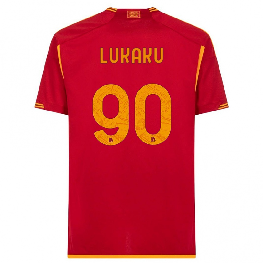 Kandiny Męski Romelu Lukaku #90 Czerwony Domowa Koszulka 2023/24 Koszulki Klubowe