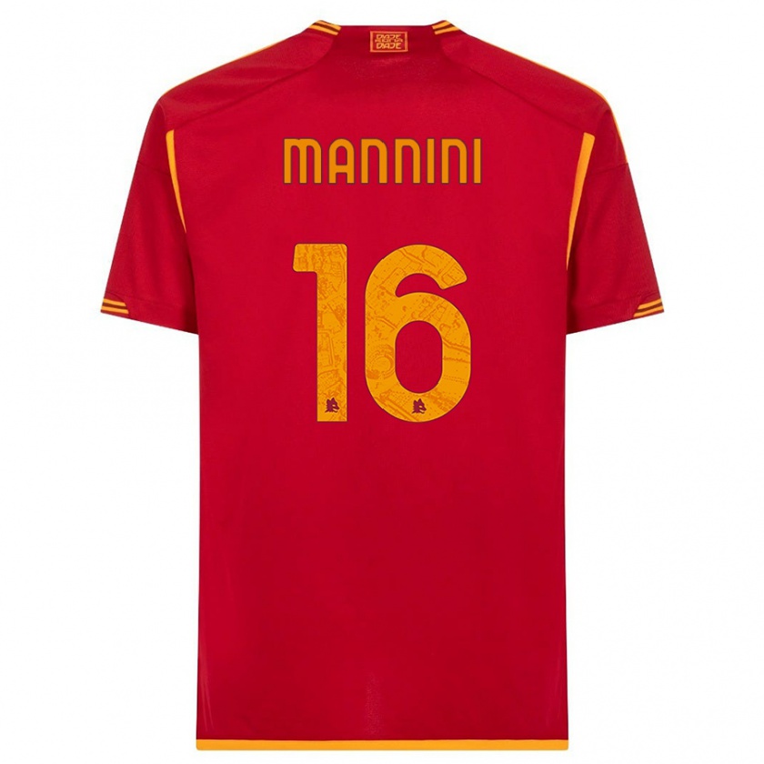 Kandiny Hombre Camiseta Mattia Mannini #16 Rojo 1ª Equipación 2023/24 La Camisa