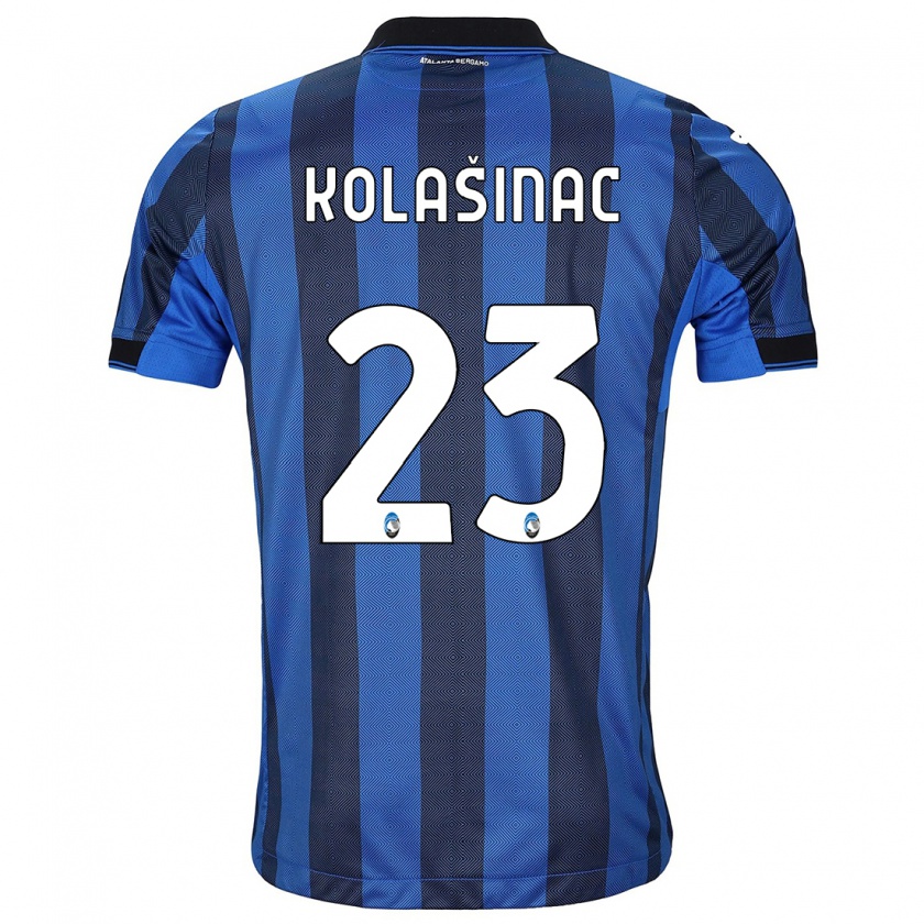 Kandiny Heren Sead Kolasinac #23 Zwart Blauw Thuisshirt Thuistenue 2023/24 T-Shirt België