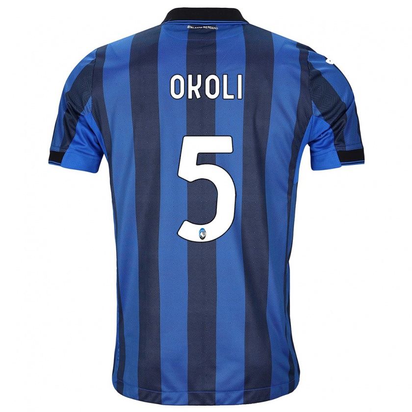 Kandiny Herren Caleb Okoli #5 Schwarz Blau Heimtrikot Trikot 2023/24 T-Shirt Österreich