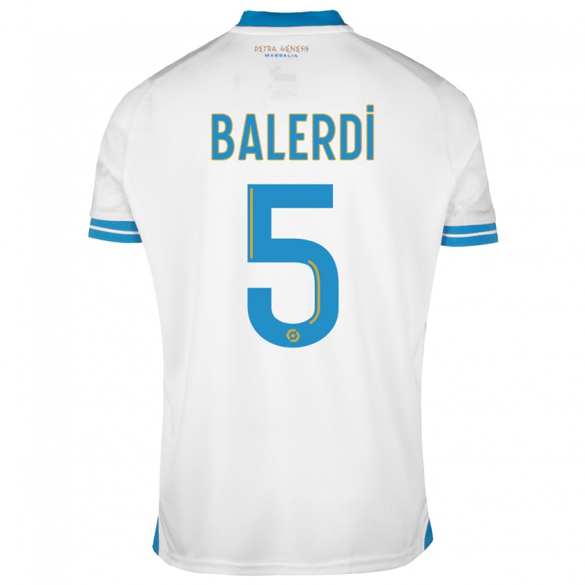 Kandiny Uomo Maglia Leonardo Balerdi #5 Bianco Kit Gara Home 2023/24 Maglietta