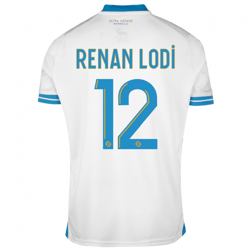 Kandiny Uomo Maglia Renan Lodi #12 Bianco Kit Gara Home 2023/24 Maglietta