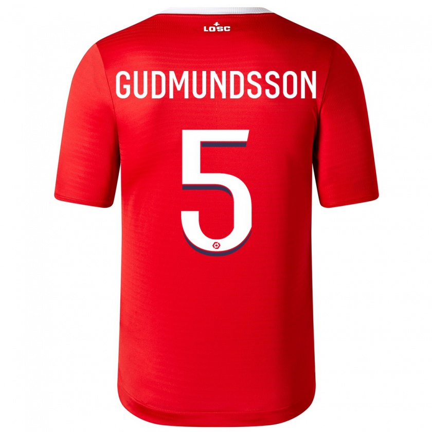 Kandiny Herren Gabriel Gudmundsson #5 Rot Heimtrikot Trikot 2023/24 T-Shirt Österreich