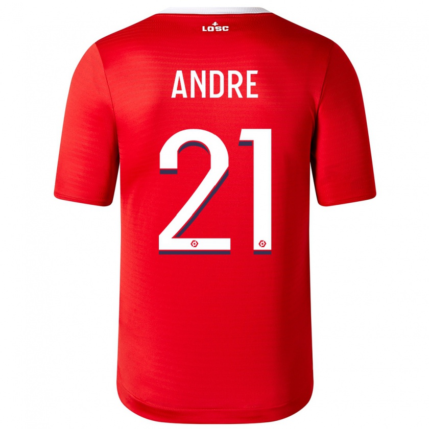 Kandiny Uomo Maglia Benjamin André #21 Rosso Kit Gara Home 2023/24 Maglietta