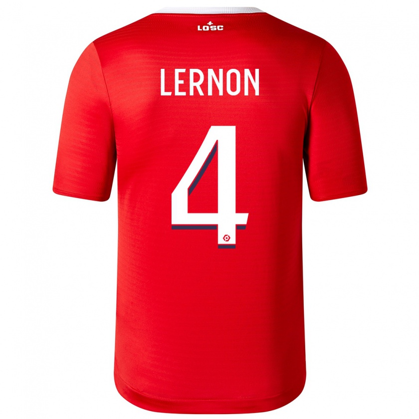 Kandiny Uomo Maglia Jessica Lernon #4 Rosso Kit Gara Home 2023/24 Maglietta