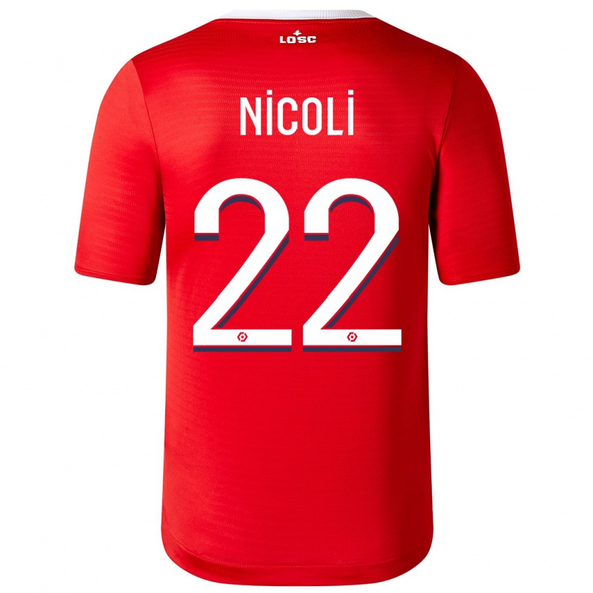 Kandiny Uomo Maglia Morgane Nicoli #22 Rosso Kit Gara Home 2023/24 Maglietta