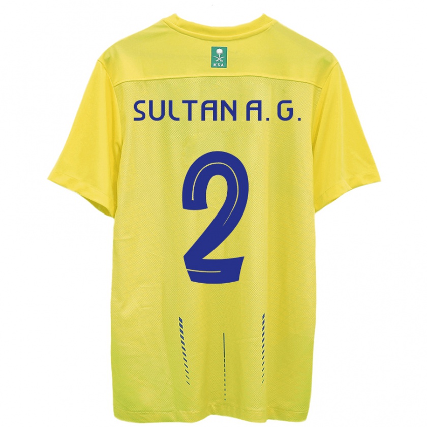 Kandiny Uomo Maglia Sultan Al-Ghannam #2 Giallo Kit Gara Home 2023/24 Maglietta