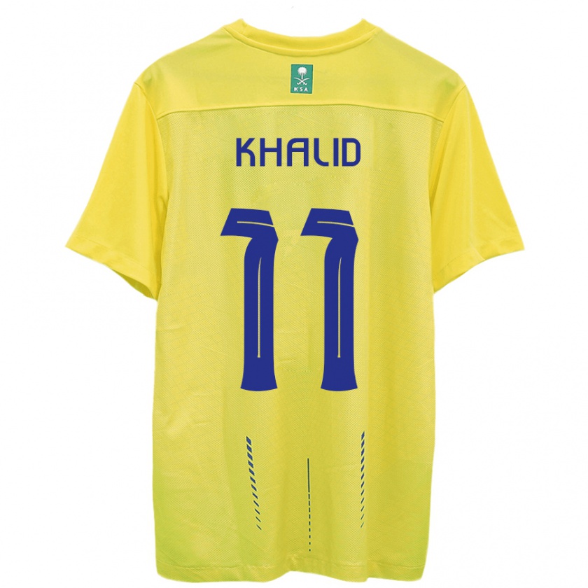 Kandiny Hombre Camiseta Khalid Al-Ghannam #11 Amarillo 1ª Equipación 2023/24 La Camisa