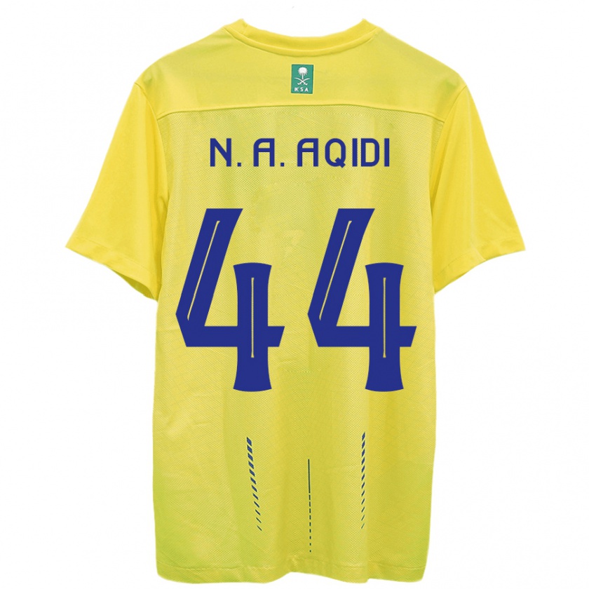 Kandiny Uomo Maglia Nawaf Al-Aqidi #44 Giallo Kit Gara Home 2023/24 Maglietta