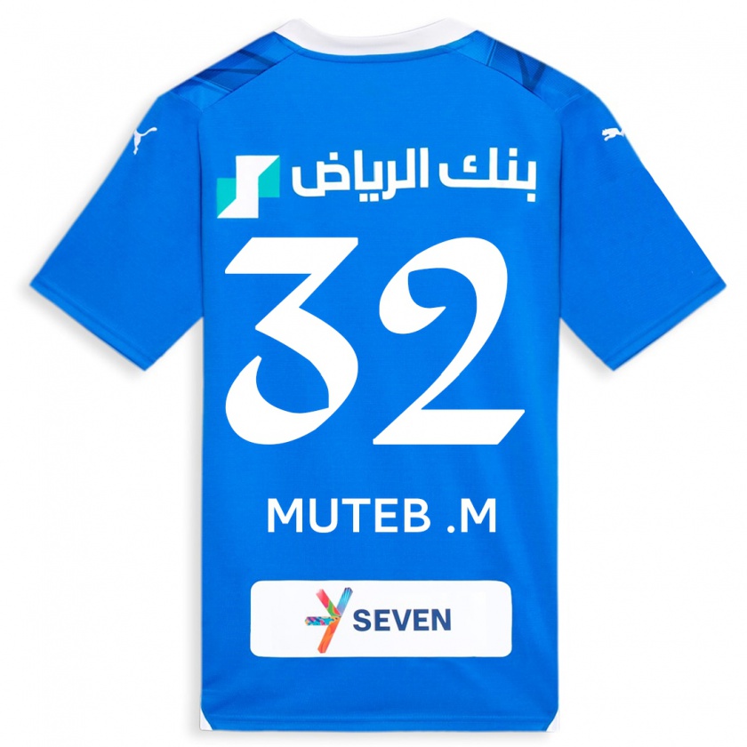 Kandiny Uomo Maglia Muteb Al-Mufarrij #32 Blu Kit Gara Home 2023/24 Maglietta