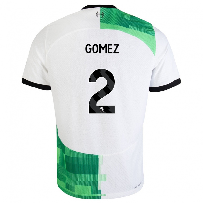 Kandiny Hombre Camiseta Joe Gomez #2 Blanco Verde 2ª Equipación 2023/24 La Camisa