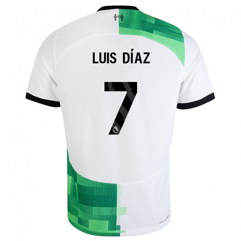 Kandiny Herren Luis Díaz #7 Weiß Grün Auswärtstrikot Trikot 2023/24 T-Shirt Österreich