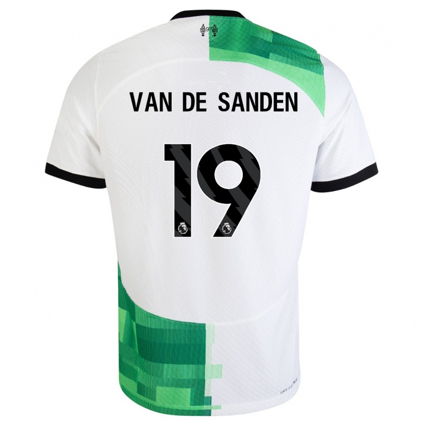 Kandiny Heren Shanice Van De Sanden #19 Wit Groen Uitshirt Uittenue 2023/24 T-Shirt België