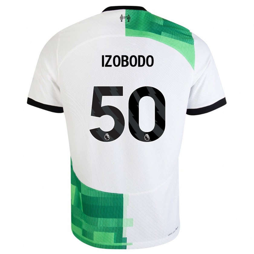 Kandiny Uomo Maglia Elijah Izobodo John #50 Bianco Verde Kit Gara Away 2023/24 Maglietta