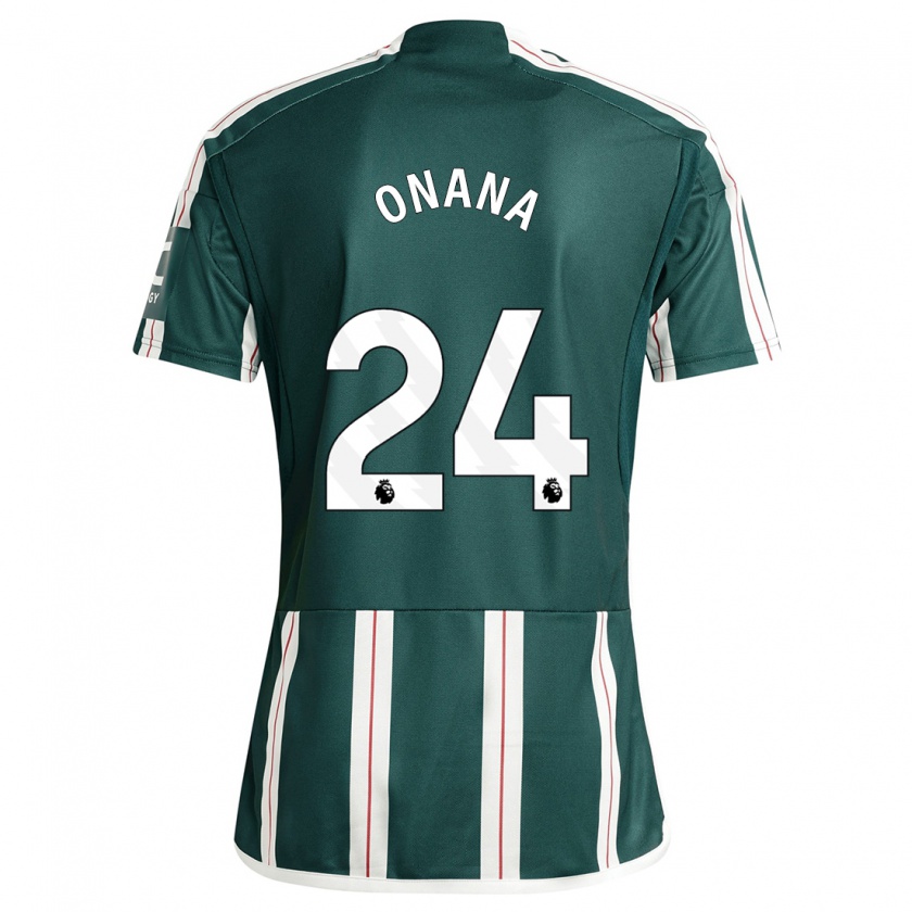 Kandiny Uomo Maglia André Onana #24 Verde Scuro Kit Gara Away 2023/24 Maglietta