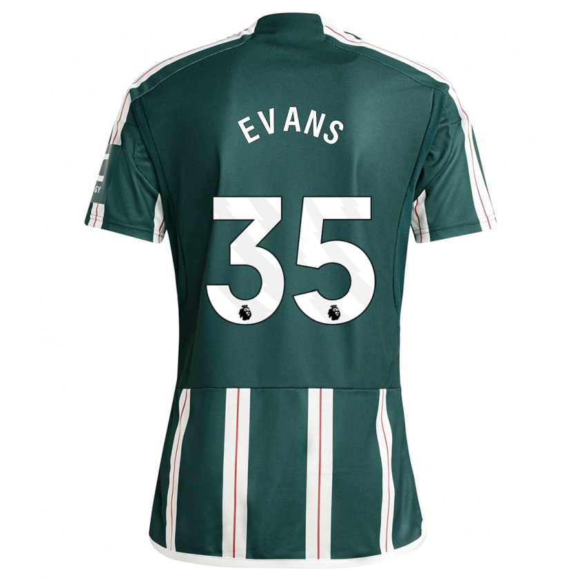 Kandiny Uomo Maglia Jonny Evans #35 Verde Scuro Kit Gara Away 2023/24 Maglietta