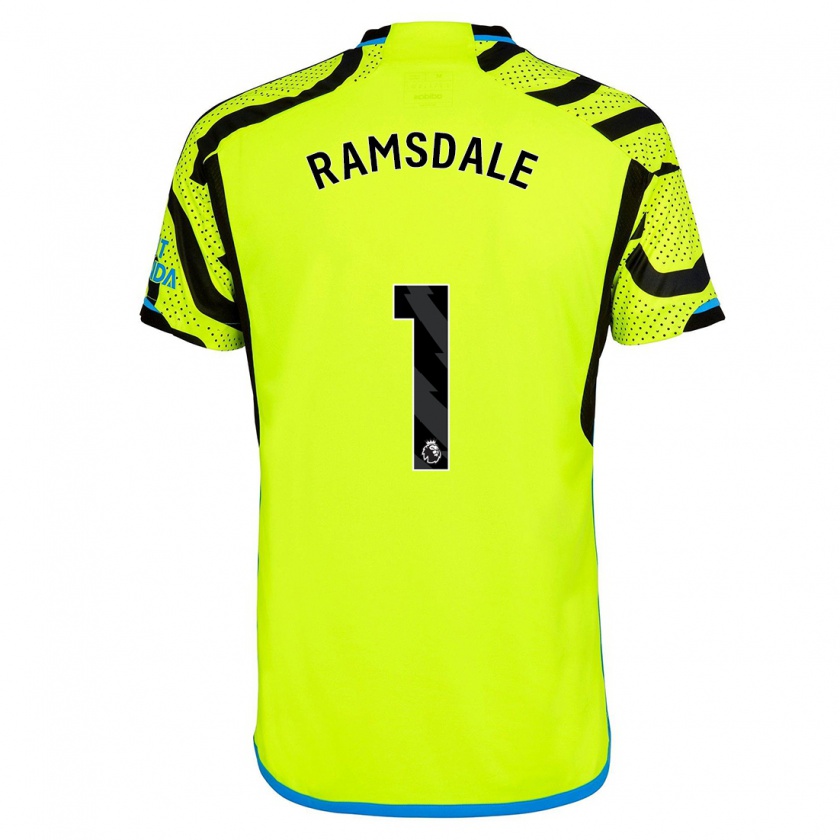 Kandiny Uomo Maglia Aaron Ramsdale #1 Giallo Kit Gara Away 2023/24 Maglietta