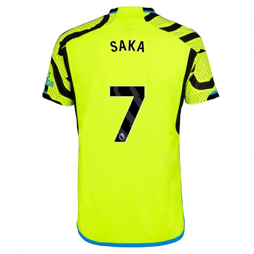 Kandiny Uomo Maglia Bukayo Saka #7 Giallo Kit Gara Away 2023/24 Maglietta