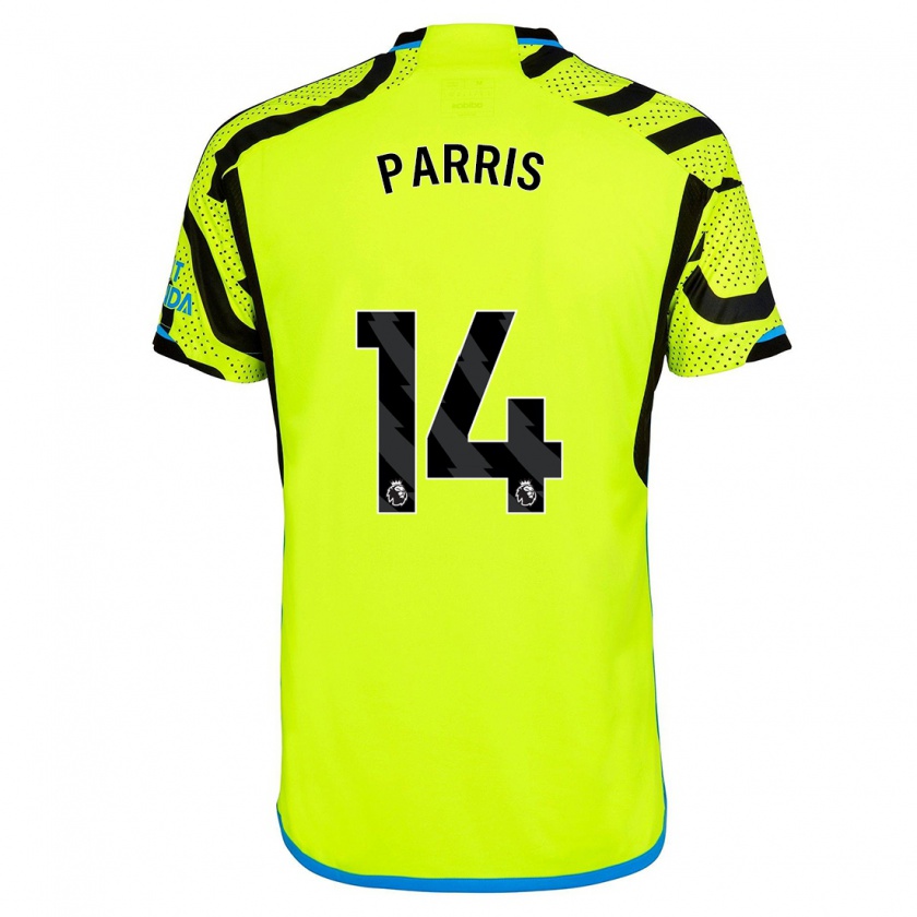 Kandiny Uomo Maglia Nikita Parris #14 Giallo Kit Gara Away 2023/24 Maglietta