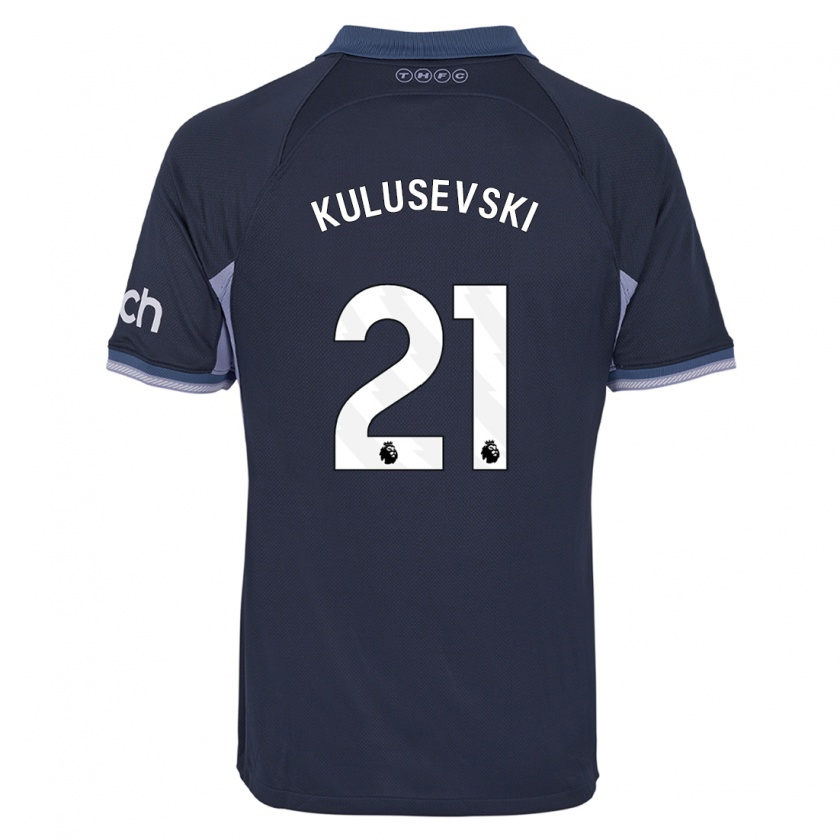 Kandiny Heren Dejan Kulusevski #21 Donkerblauw Uitshirt Uittenue 2023/24 T-Shirt België