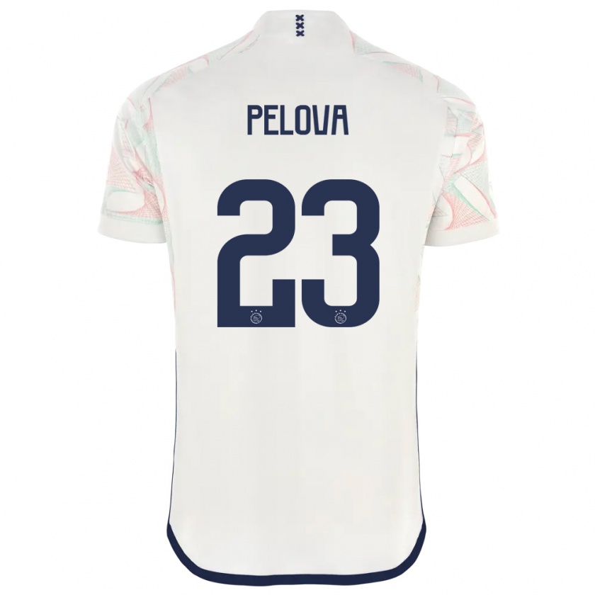 Kandiny Uomo Maglia Victoria Pelova #23 Bianco Kit Gara Away 2023/24 Maglietta