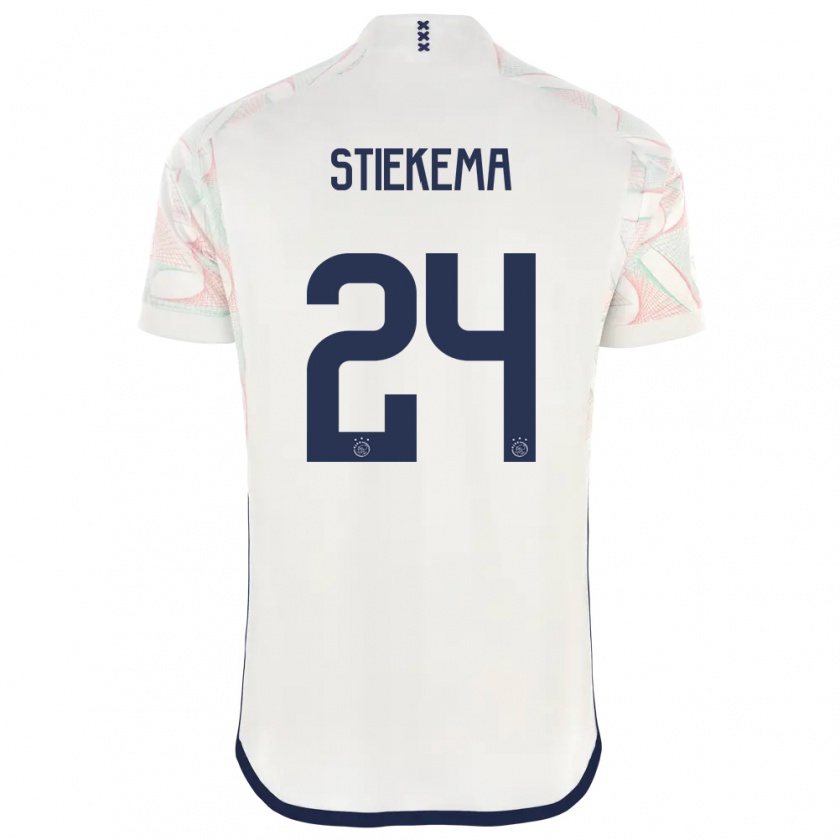 Kandiny Uomo Maglia Iris Stiekema #24 Bianco Kit Gara Away 2023/24 Maglietta