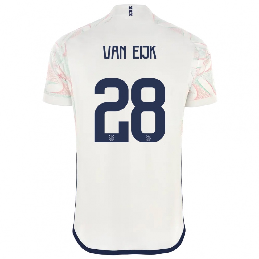 Kandiny Uomo Maglia Regina Van Eijk #28 Bianco Kit Gara Away 2023/24 Maglietta