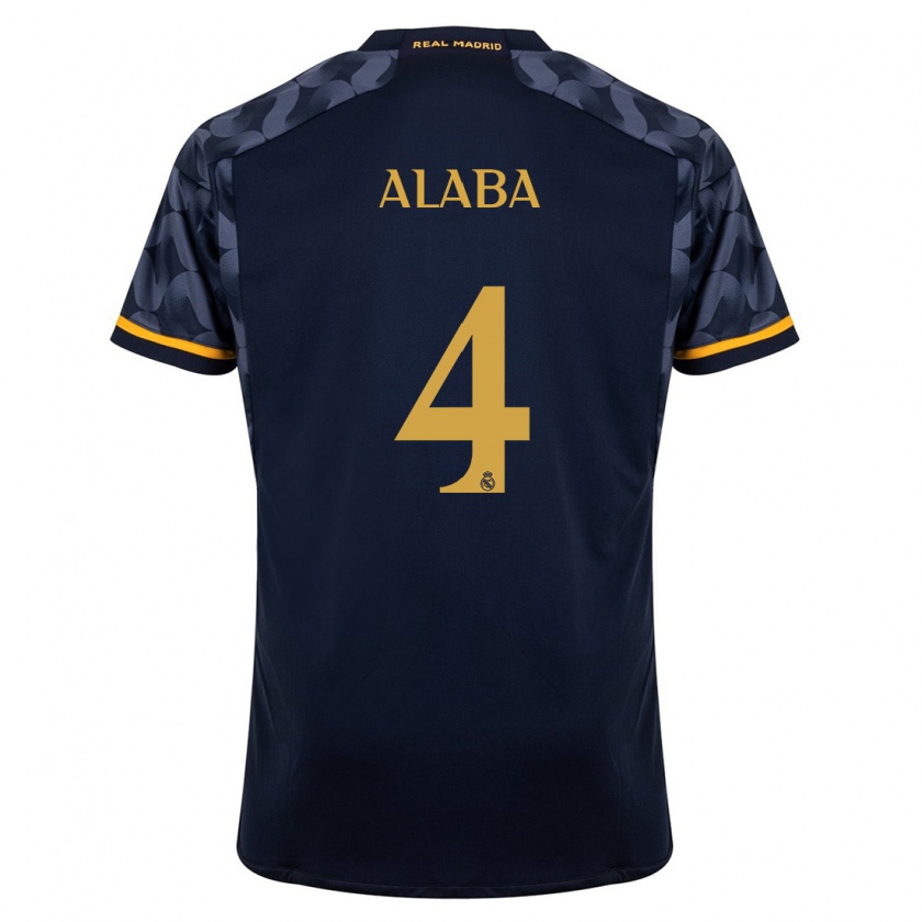 Kandiny Uomo Maglia David Alaba #4 Blu Scuro Kit Gara Away 2023/24 Maglietta